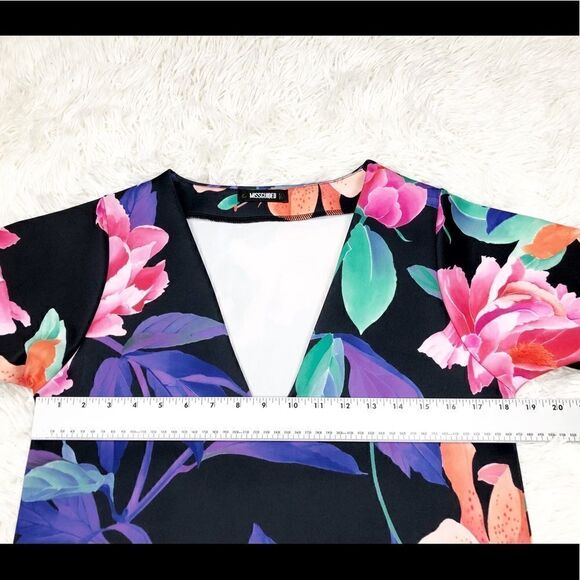 Missguided Black Floral Dress Size 6 - Picture 4 of 7